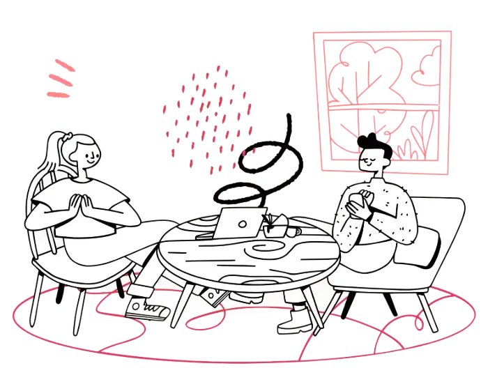 2 personas en una mesa de psicologia