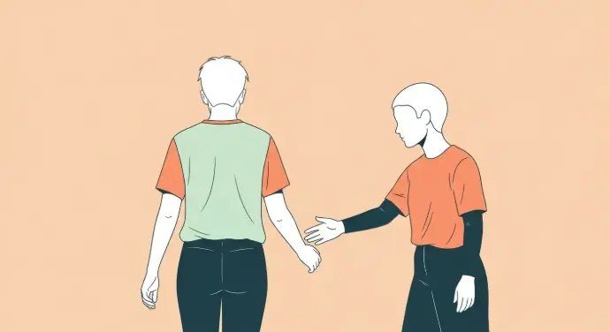 persona viendo que otra se marcha